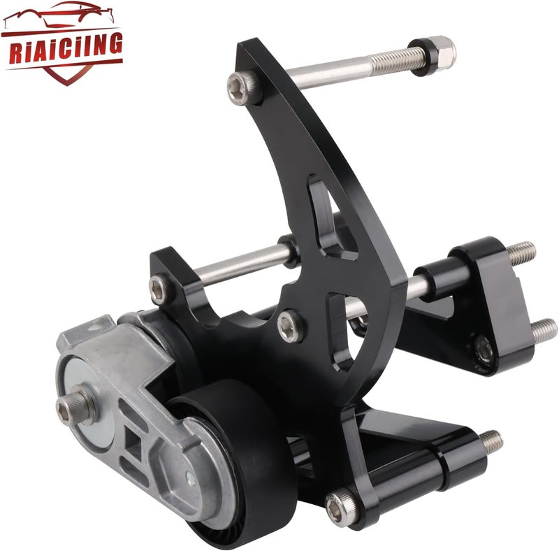 RiAiCiING LS Swap R4 AC Compressor Bracket High Mount kit with Belt Tensioner for Chevrolet GMC SUV Truck Vortec Engines LSX LS2 LS3 LS6 Air Conditioner Passenger Side - Image 4